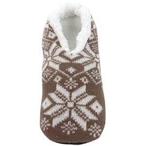 Adults Snowflake Sherpa lined Slipper Socks